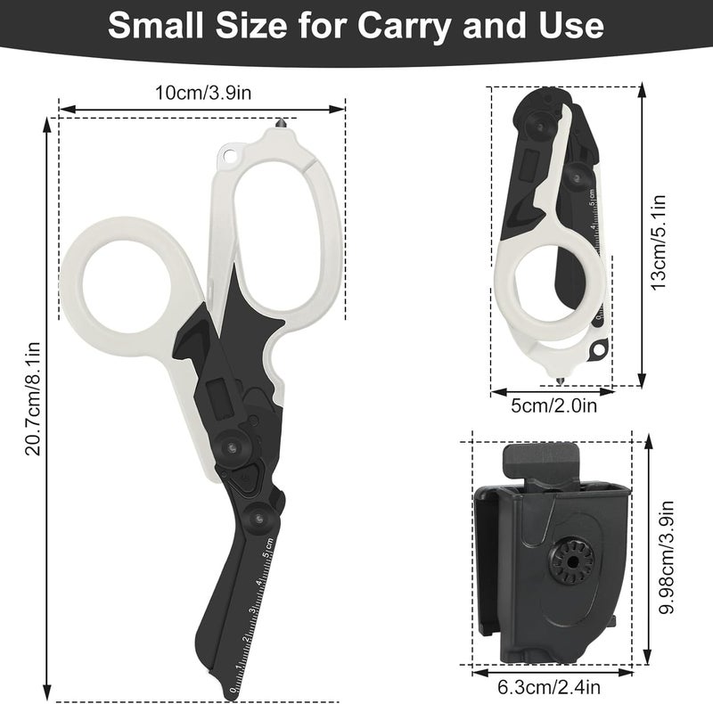Lemasa 6-in-1 trauma shears - emergency responders, outdoor emergencies, medical staff, and outdoor camping, Gift box packaging with scissors storage K sheaths (Luminous Black) - Image 3